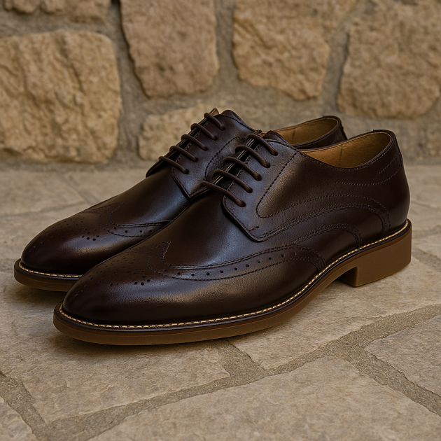 CHAUSSURE BORSALINO EN CUIR MARRON NEGRE